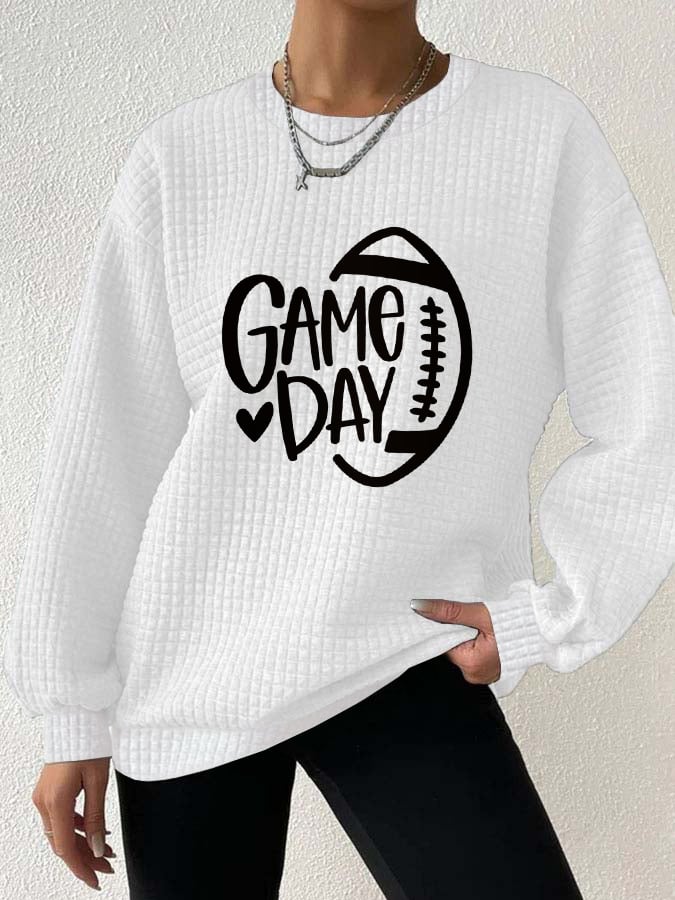 🔥🔥Women's Game Day Football Print Casual Sweatshirt