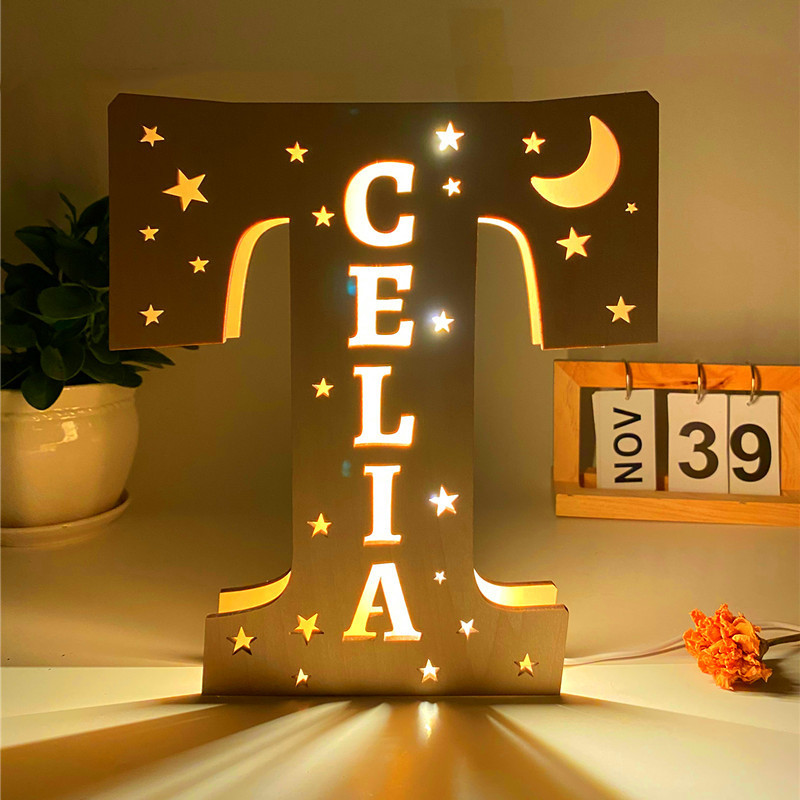  Custom Name Light, Custom Wooden Night Light Living Room Letter Lamp Wall Decor Name Light-babyanimal
