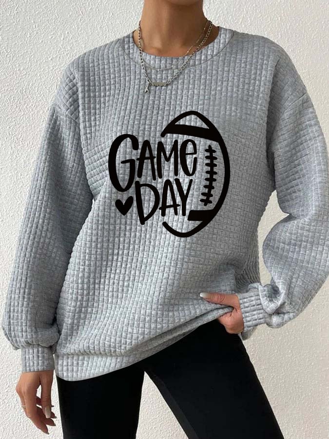 🔥🔥Women's Game Day Football Print Casual Sweatshirt
