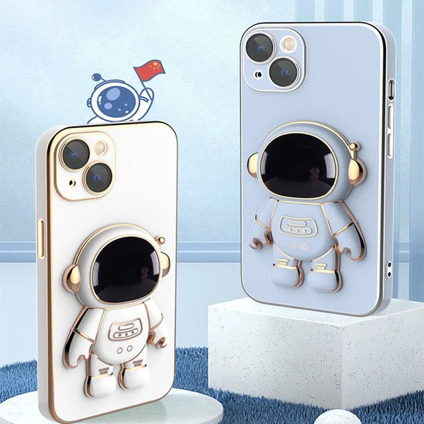 Astronaut Folding Bracket iPhone Case With Camera Protector-babyanimal