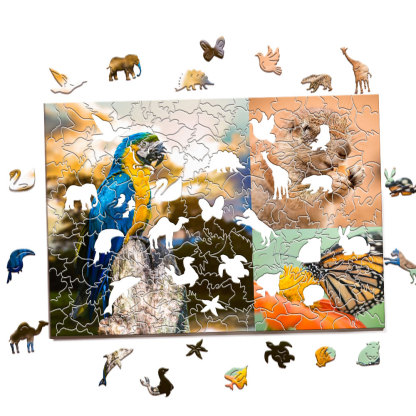 Personalized Puzzle Animal Wood Puzzle Custom Jigsaw Puzzle with 1-4 Photos-babyanimal