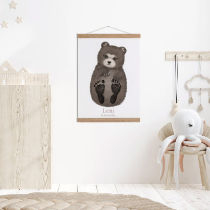 Cute Bear, Baby Gift and Pets Gift Personalized,, Footprint Set, Mural Baby & Children's Room Animals, Bear-babyanimal
