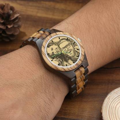 Photo Watch Custom Engraved Men's Wooden Photo Watch 45mm,Baby Gift,Valentine's Day Gift-babyanimal