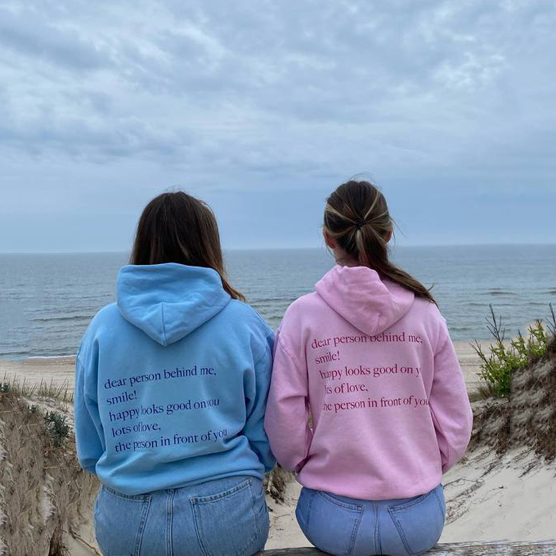 Dear Person Behind Me,Smile Print Hoodie