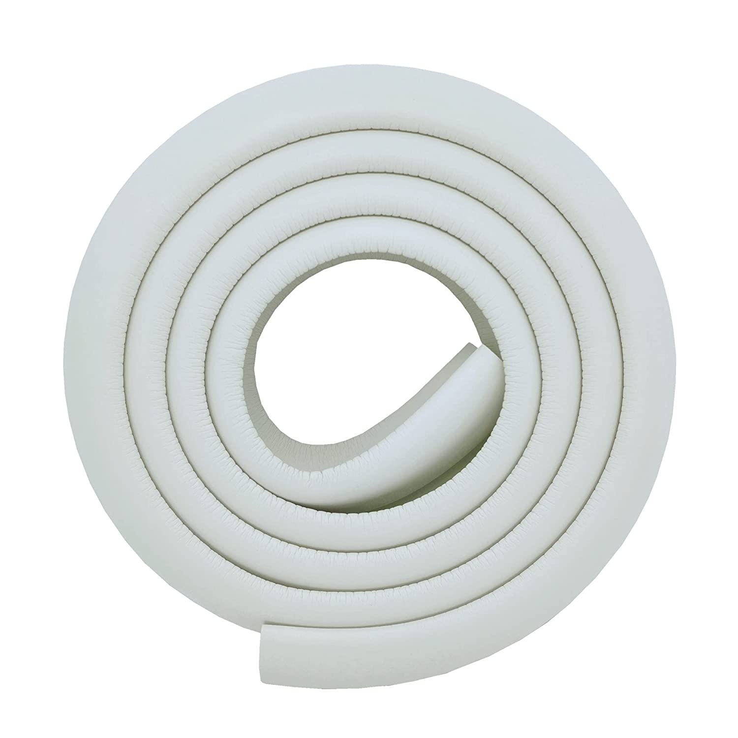 M2cbridge L Shape Extra Thick Furniture Table Edge Protectors Foam Baby Safety Bumper Guard 6.5 Ft (Off White with 4 Corners)
