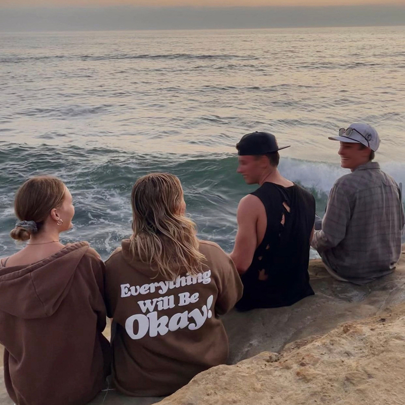 Everything Will Be Okay Print Hoodie