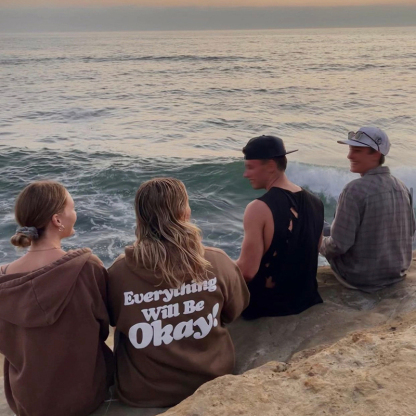 Everything Will Be Okay Print Hoodie