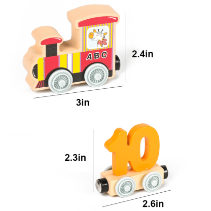 🔥Last Day Promotion 40% OFF - Numbers And Letters Magnetic Train Puzzle Wooden Toy Car