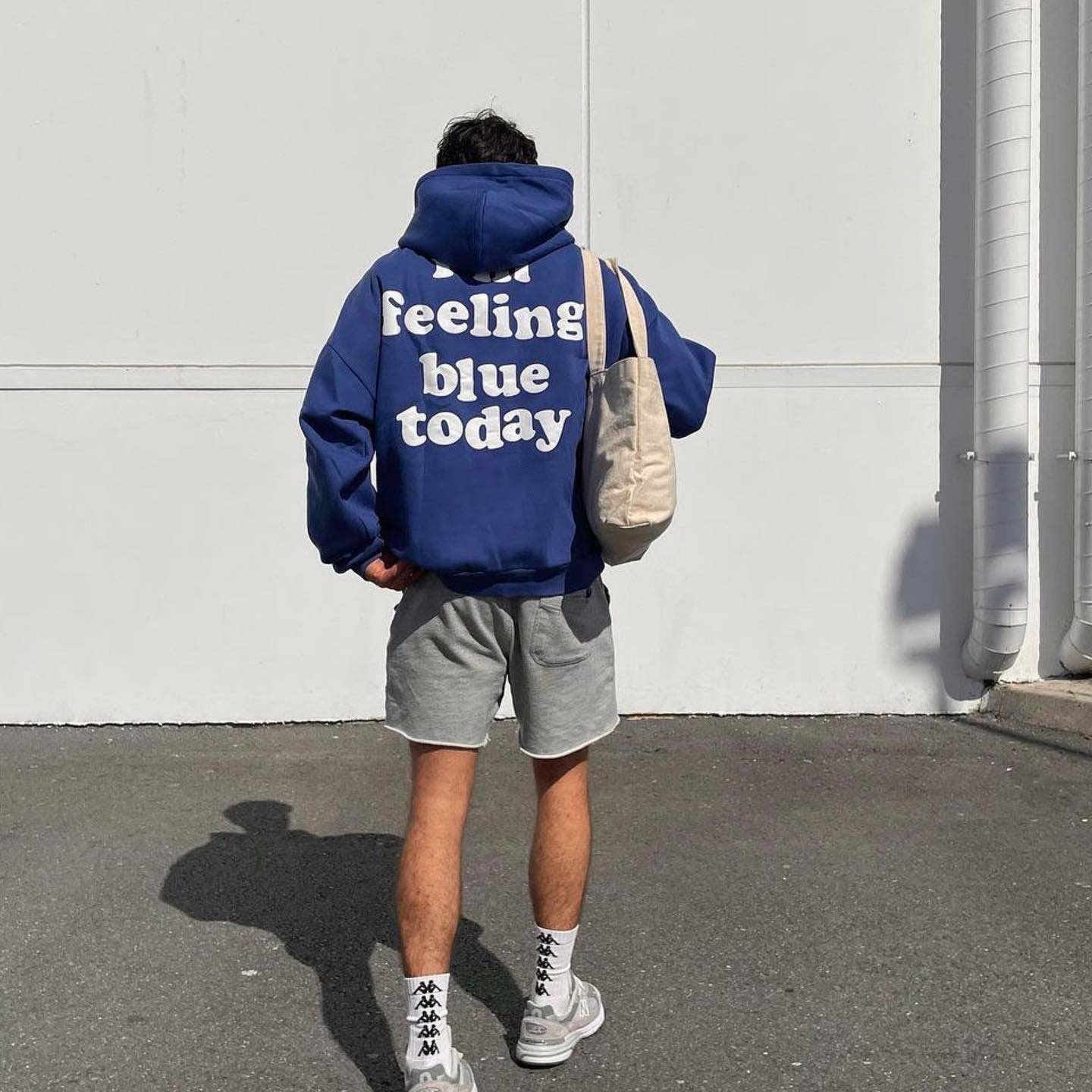 I'm Feeling Blue Today Print Hoodie