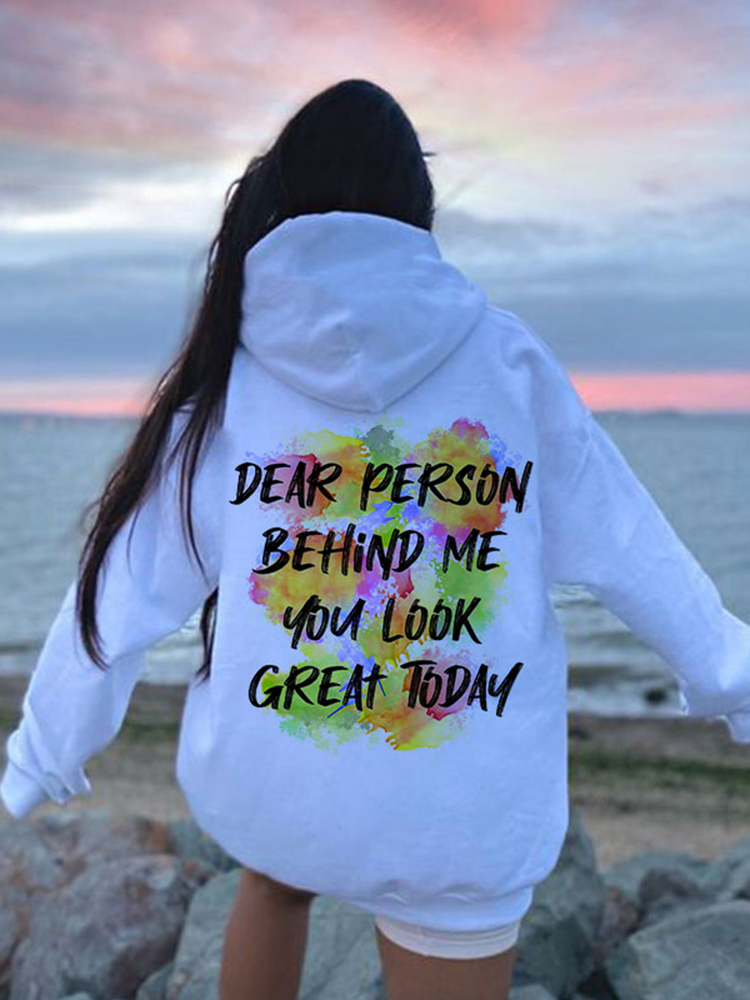 Dear Person Behind Me Graffiti Print Hoodie