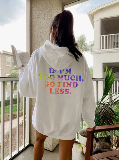 Gradient Letter Print Long Sleeve Hoodie