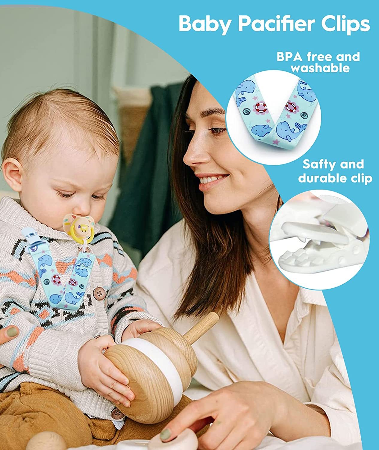 Baby Healthcare and Grooming Kit, Safety Newborn Nursery Care Set, with Hair Brush Comb, Nail Clipper, Thermometer, Pacifier Clip, Nasal Aspirator for Newborn Infant Baby Girls Boys (Blue)