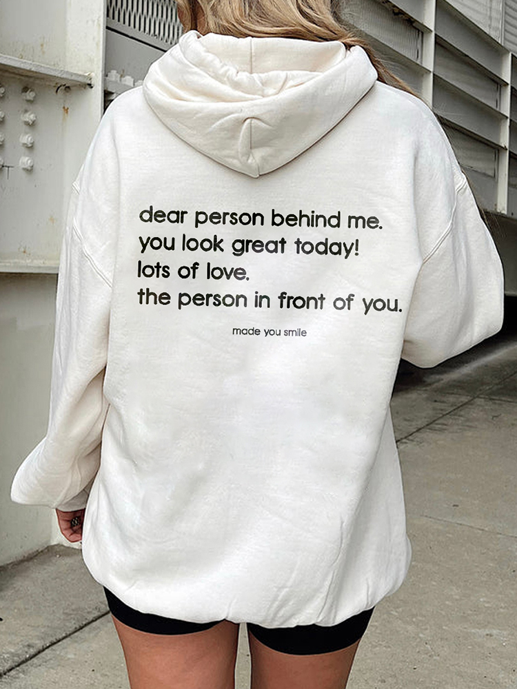 Dear Person Behind Me Slogan Print Sweatshirt