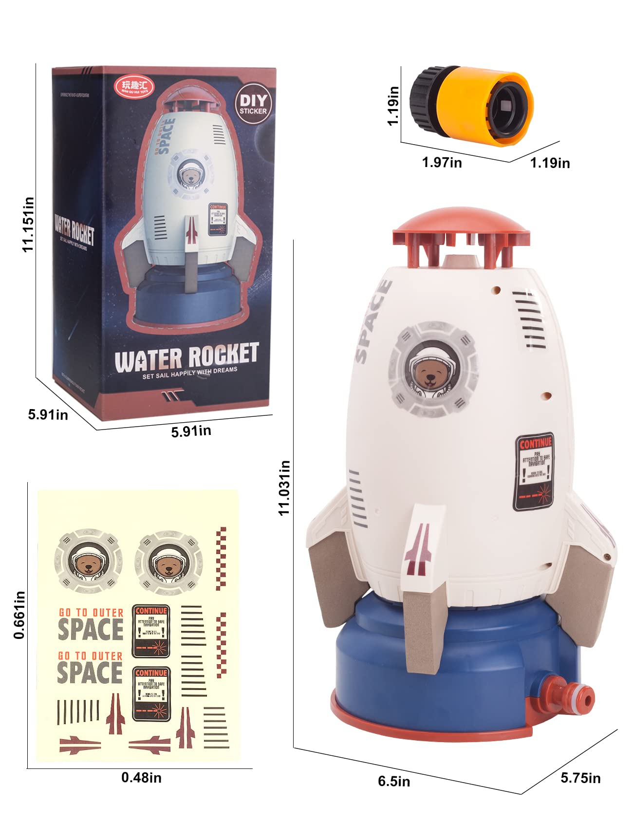 2023 Summer Toy Outdoor Yard Rocket Sprinkler（Limited time offer）