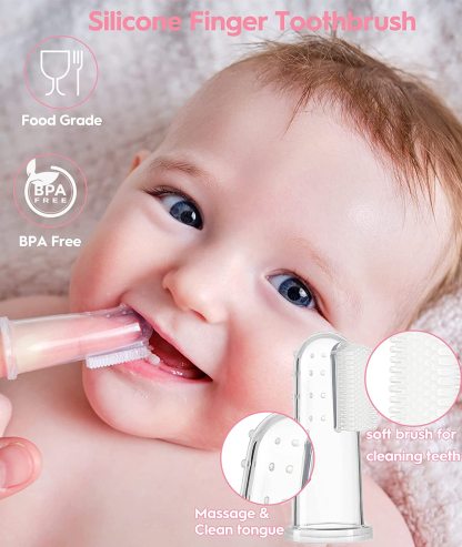 Baby Healthcare and Grooming Kit, Safety Newborn Nursery Care Set, with Hair Brush Comb, Nail Clipper, Thermometer, Pacifier Clip, Nasal Aspirator for Newborn Infant Baby Girls Boys (Blue)