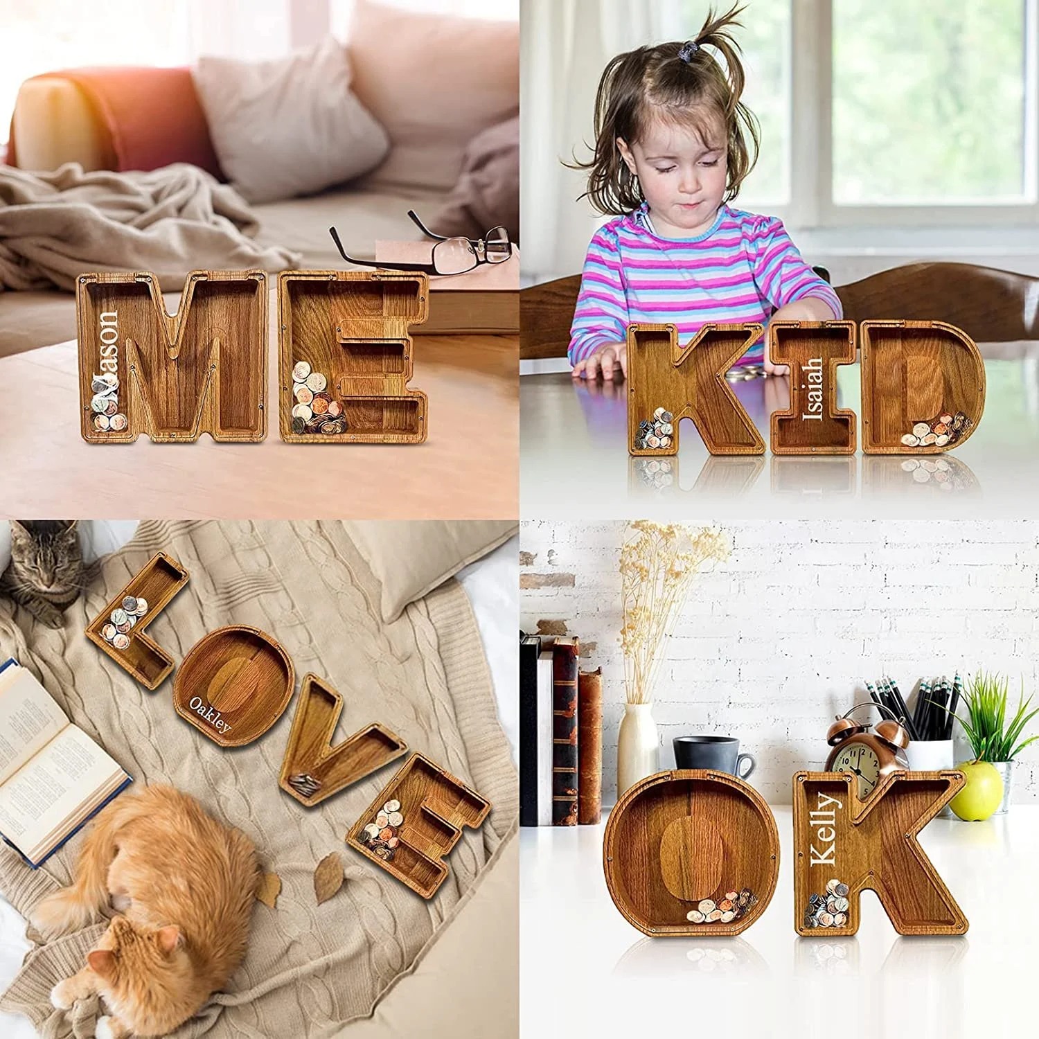 Piggy Bank👪 Wood Gift For Kids-babyanimal