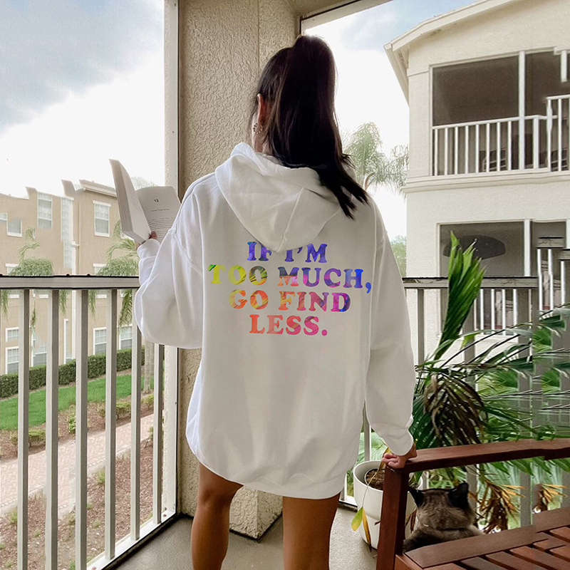 Gradient Letter Print Long Sleeve Hoodie
