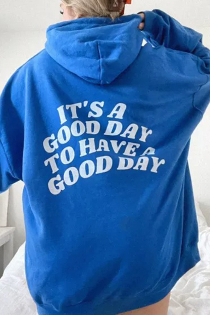 Letter Print Long Sleeve Casual Hoodie