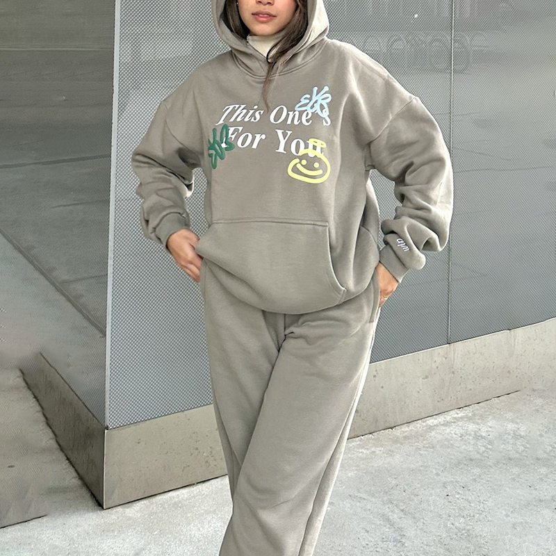 This One'S For You Print Long Sleeve Hoodie