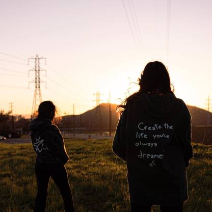 ‘’Create the life you’ve always dreamed of ” Print Loose Hoodie