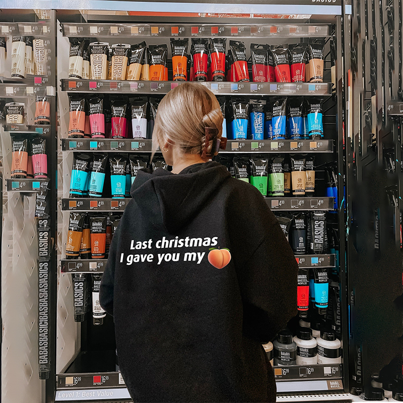 Casual Last Christmas Letter Print Hoodie