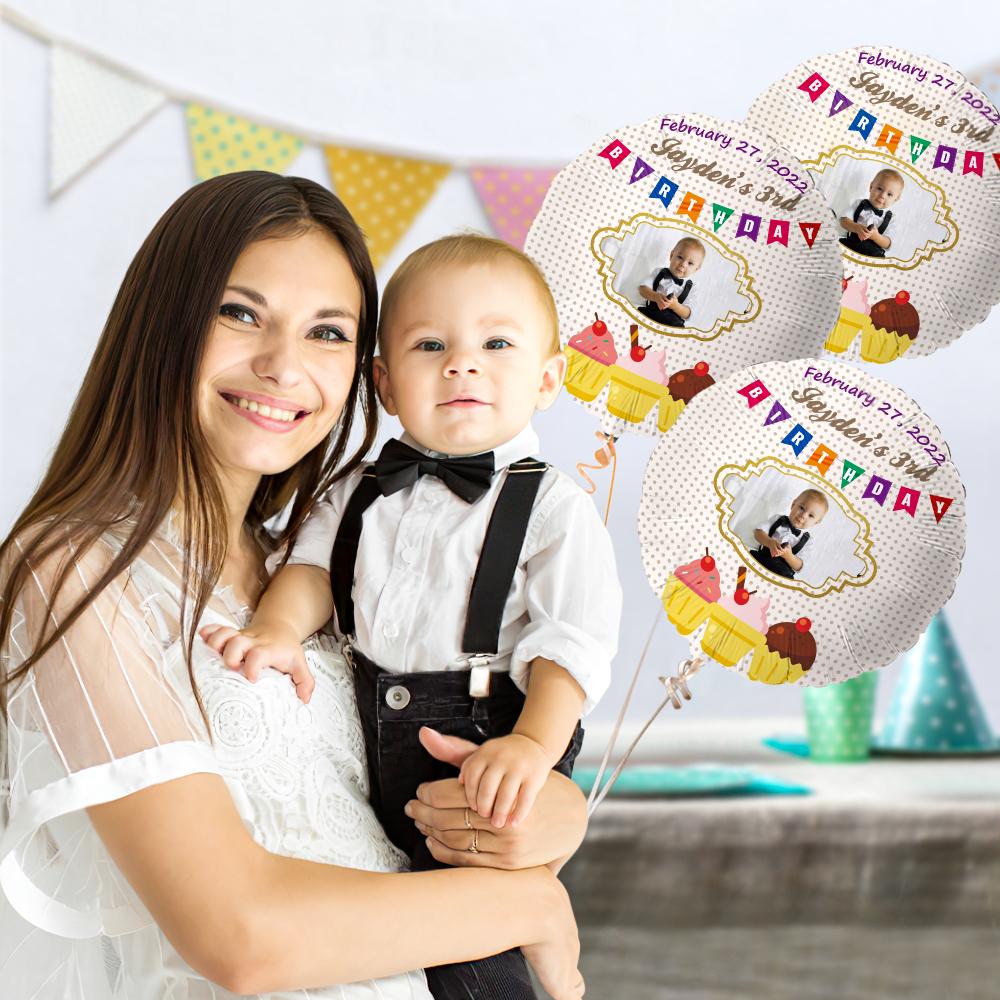 Custom Photo Happy Birthday Balloons for Baby Shower Birthday Party Decoration Supplies-babyanimal