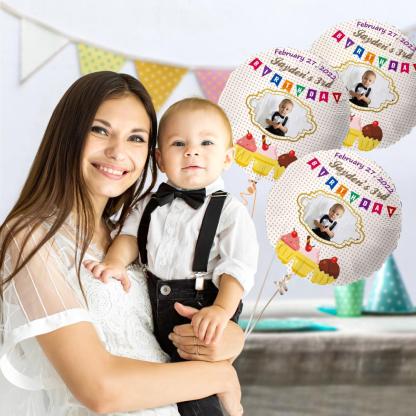 Custom Photo Happy Birthday Balloons for Baby Shower Birthday Party Decoration Supplies-babyanimal
