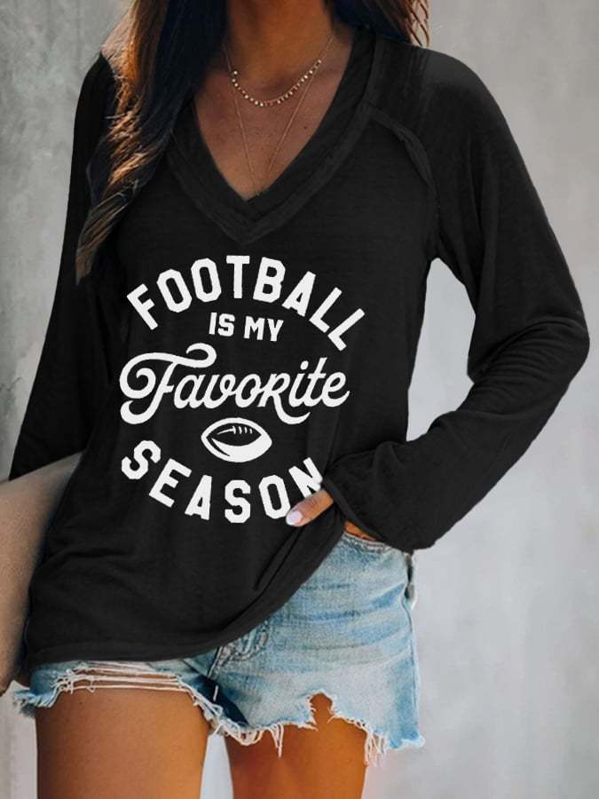 🔥🔥Football Print V-Neck Casual T-Shirt