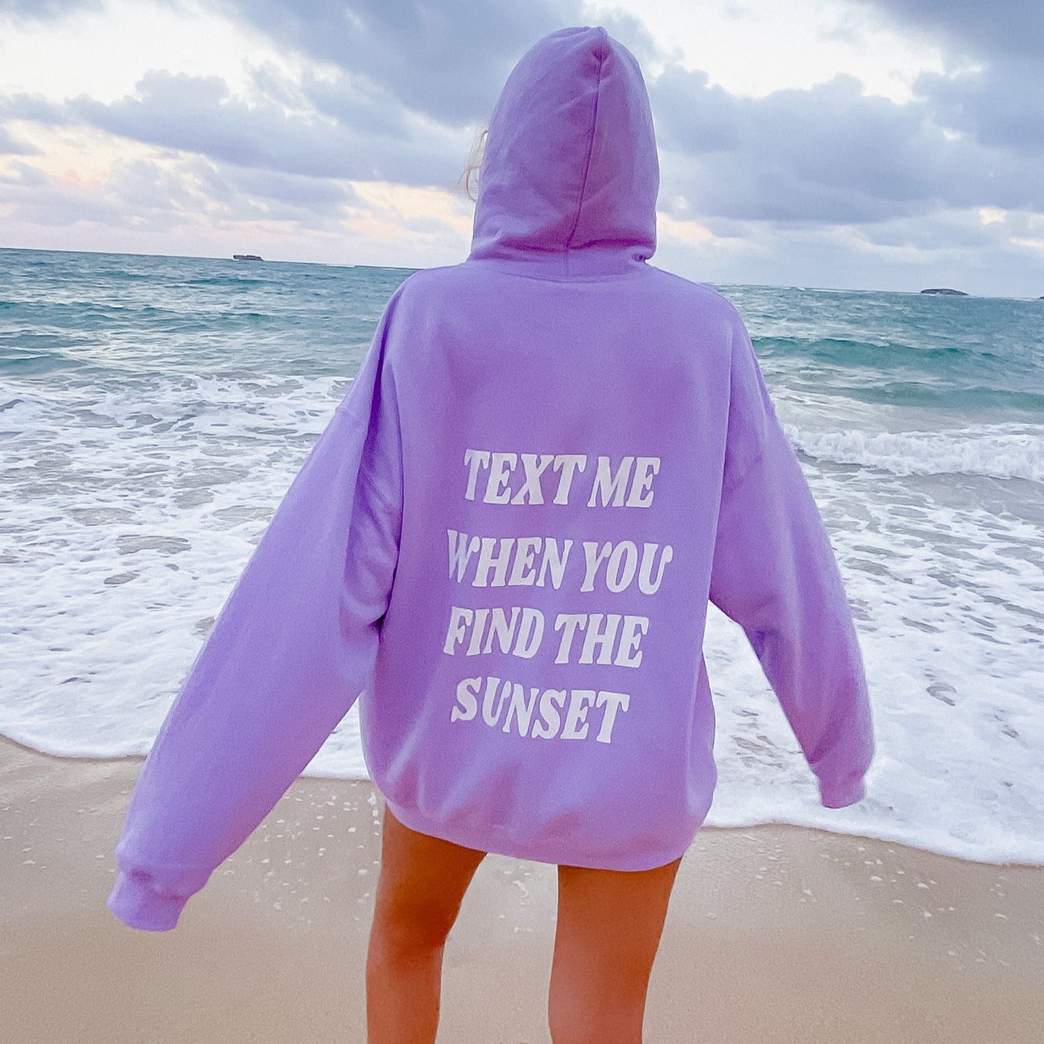 Text Me When You Find The Sunset Print Hoodie