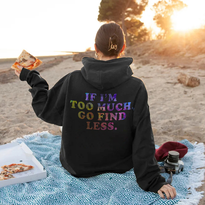 Gradient Letter Print Long Sleeve Hoodie