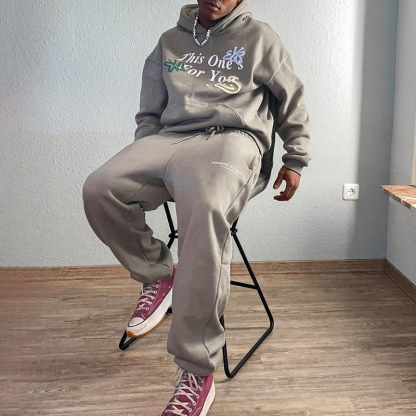 This One'S For You Print Long Sleeve Hoodie