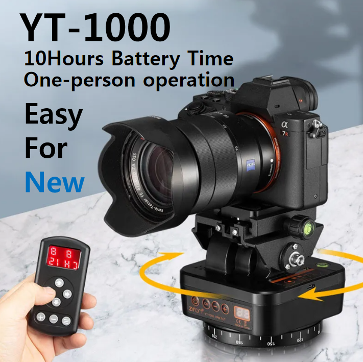 YT-1000/YT-1200/YT-2000 Auto Motorized Rotating Panoramic Head Tripod Stabilizer for Smartphone Cameras Mirrorless Camera