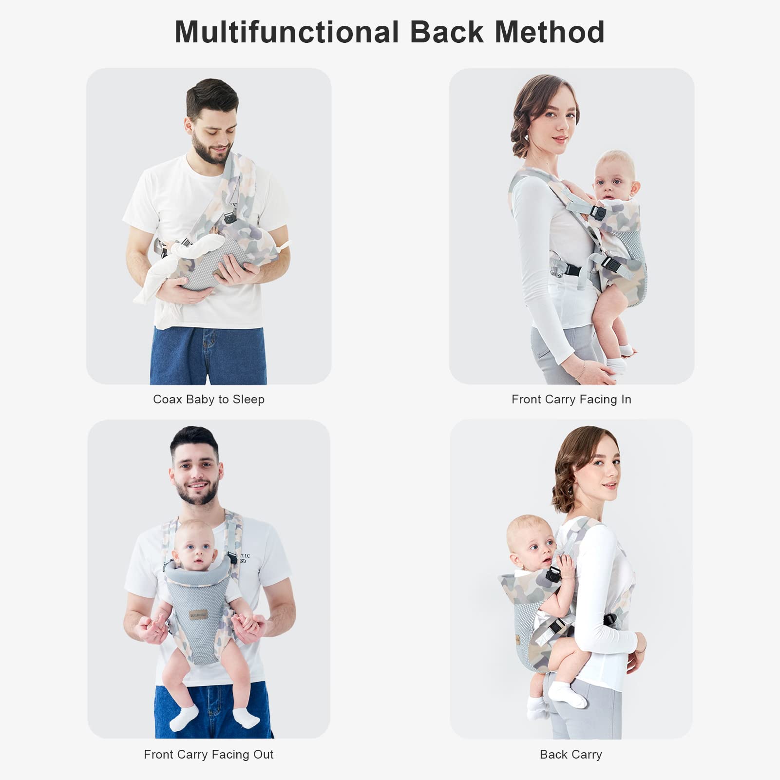 Baby Carrier, Embrace Cozy 4-in-1 Infant Carrier Ergonomic Adjustable Holder Portable Convertible Front and Back Backpack Carry for Infants Toddlers Babies Girl and Boy 12-40 Pounds (Blue)