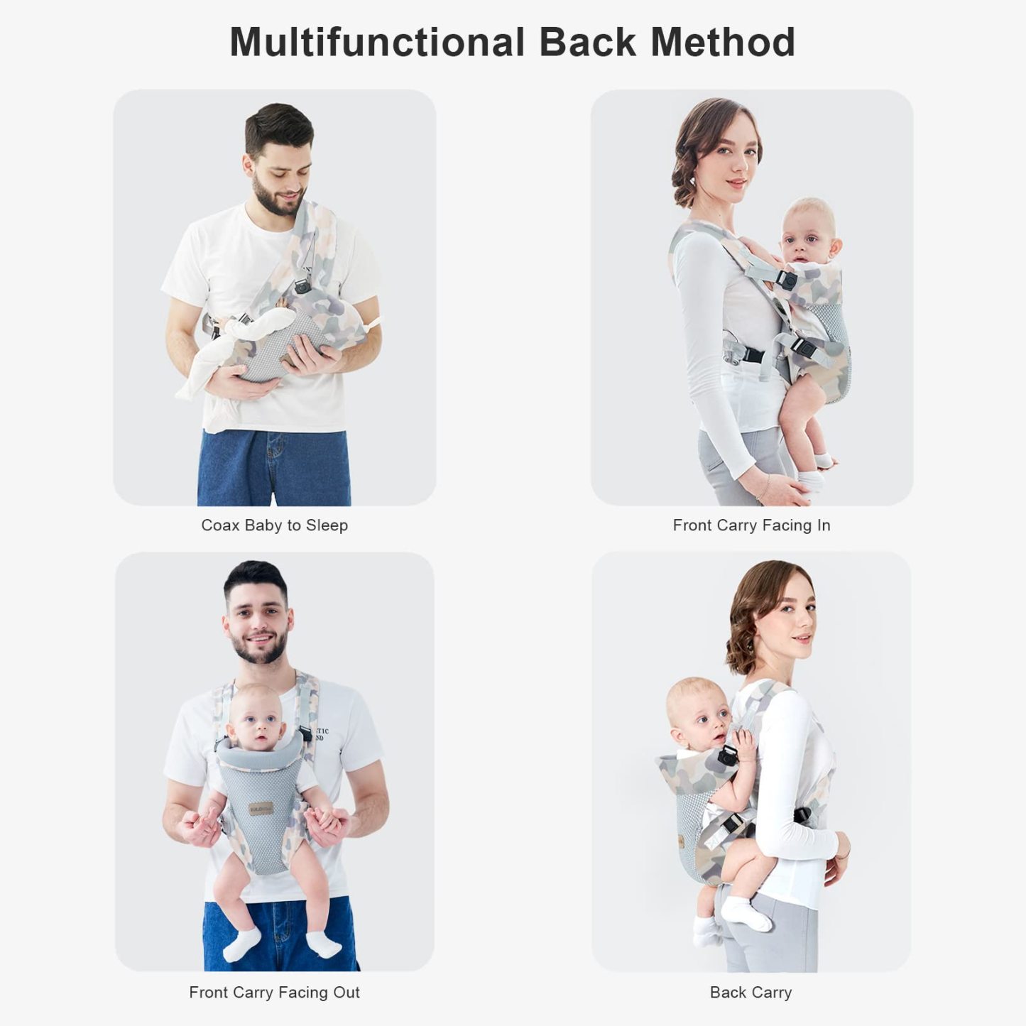 Baby Carrier, Embrace Cozy 4-in-1 Infant Carrier Ergonomic Adjustable Holder Portable Convertible Front and Back Backpack Carry for Infants Toddlers Babies Girl and Boy 12-40 Pounds (Blue)