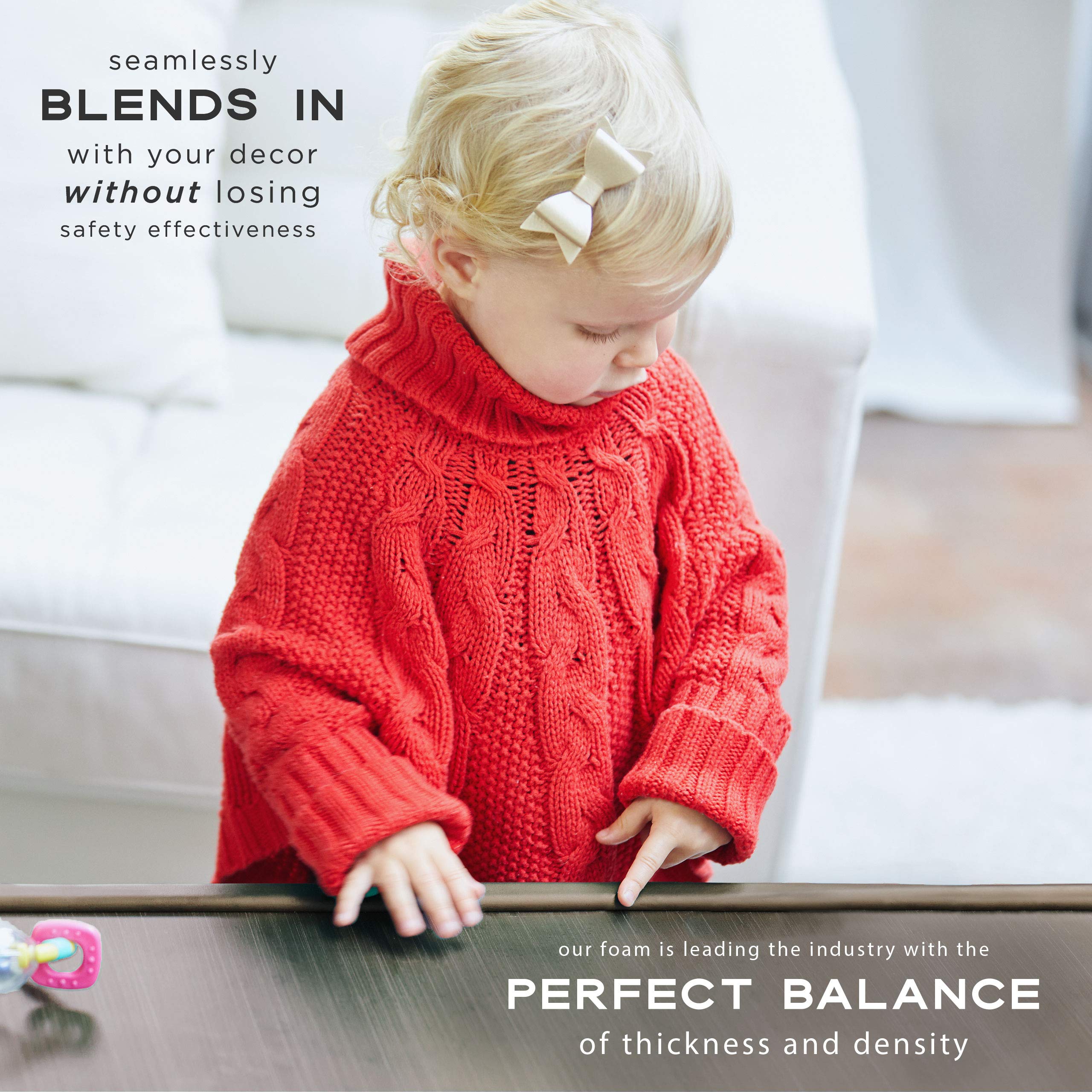 Baby Safety Bumper Guard 6.5 Ft M2cbridge L Shape Extra Thick Furniture Table Edge Protectors Foam 