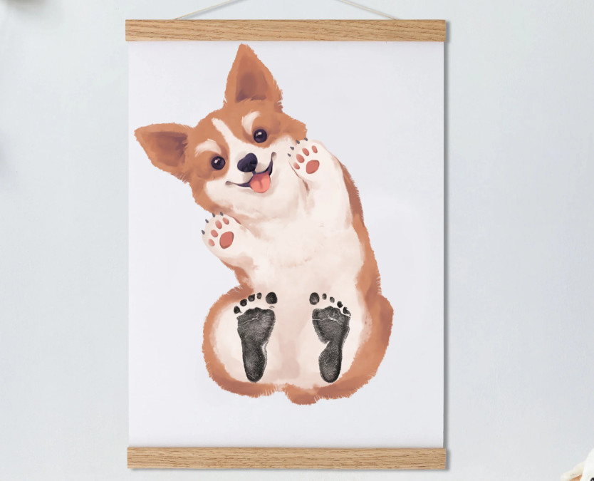 Baby Gift Personalized, Footprint Set, Mural Baby & Children's Room d 