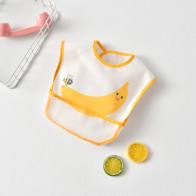Mess Proof Baby Bib - Waterproof Baby Apron - Great Travel Bib for Baby Eating - Baby Food Bib