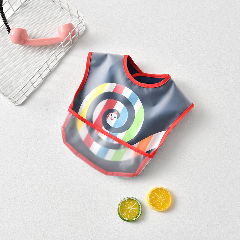 Mess Proof Baby Bib - Waterproof Baby Apron - Great Travel Bib for Baby Eating - Baby Food Bib