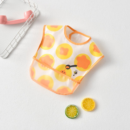 Mess Proof Baby Bib - Waterproof Baby Apron - Great Travel Bib for Baby Eating - Baby Food Bib