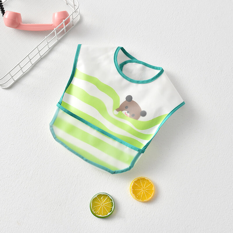 Mess Proof Baby Bib - Waterproof Baby Apron - Great Travel Bib for Bab