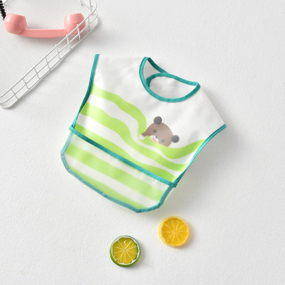 Mess Proof Baby Bib - Waterproof Baby Apron - Great Travel Bib for Baby Eating - Baby Food Bib