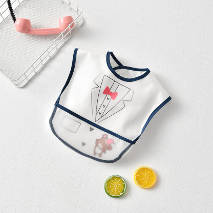 Mess Proof Baby Bib - Waterproof Baby Apron - Great Travel Bib for Baby Eating - Baby Food Bib