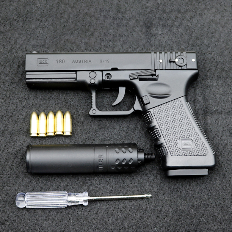 [The same style as the video]1:2 throw shell Glock P18C simulation alloy gun