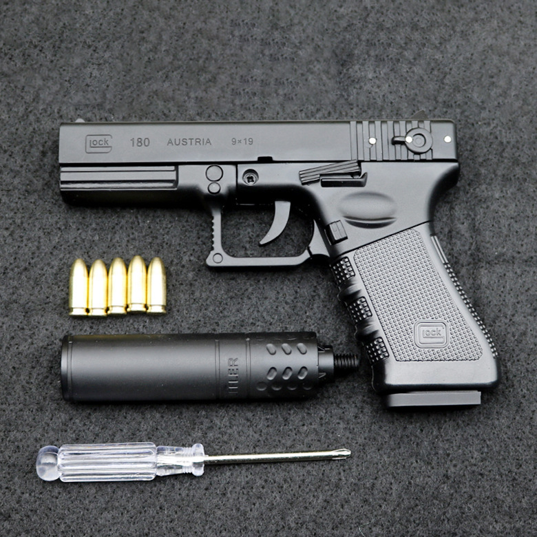 [The same style as the video]1:2 throw shell Glock P18C simulation alloy gun