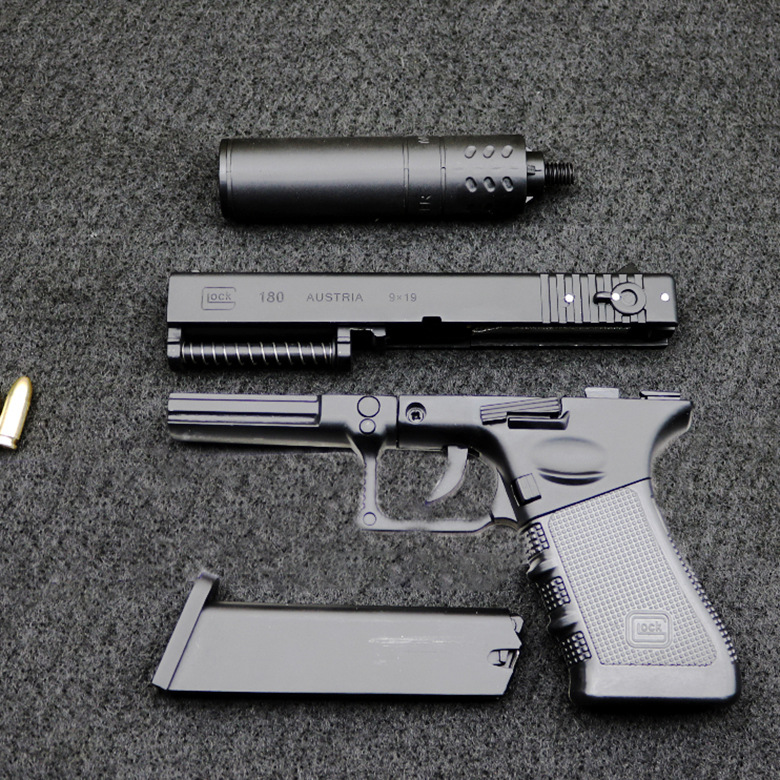 [The same style as the video]1:2 throw shell Glock P18C simulation alloy gun