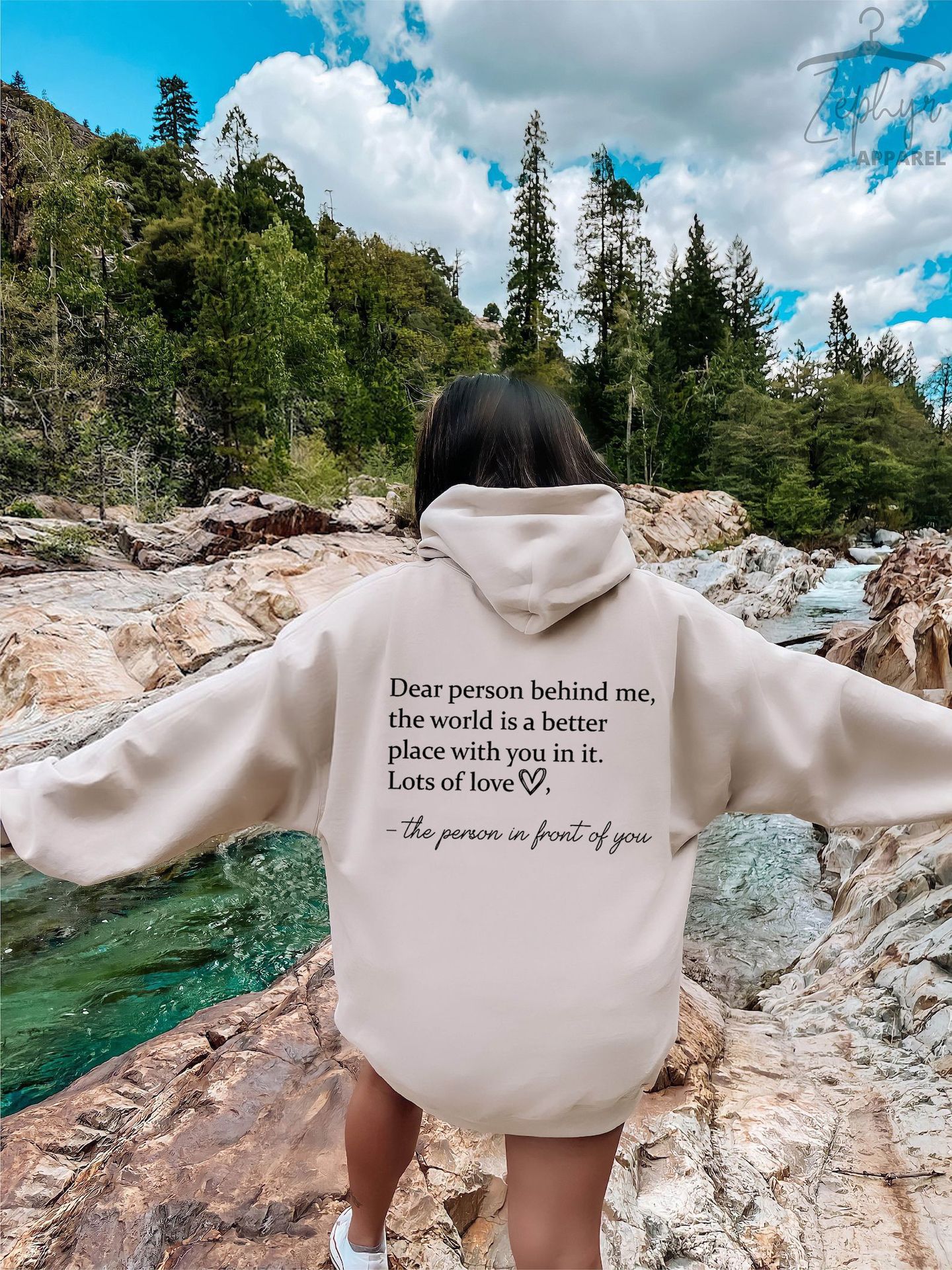 Foreign trade dear person behind me hoodie plain letter sweater Oversized Hoodie