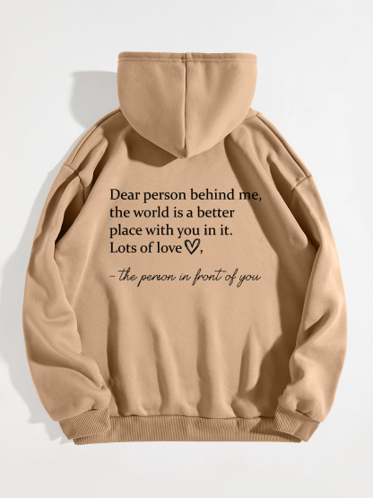 Foreign trade dear person behind me hoodie plain letter sweater Oversized Hoodie
