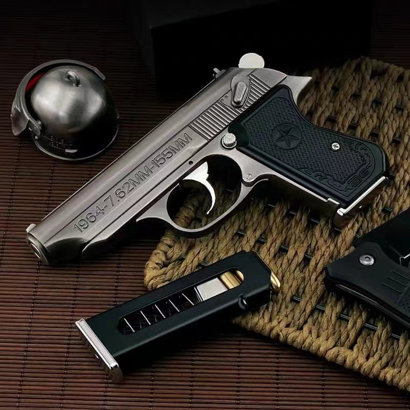 1:2 throw shell 64 type full metal gun model removable pistol keychain
