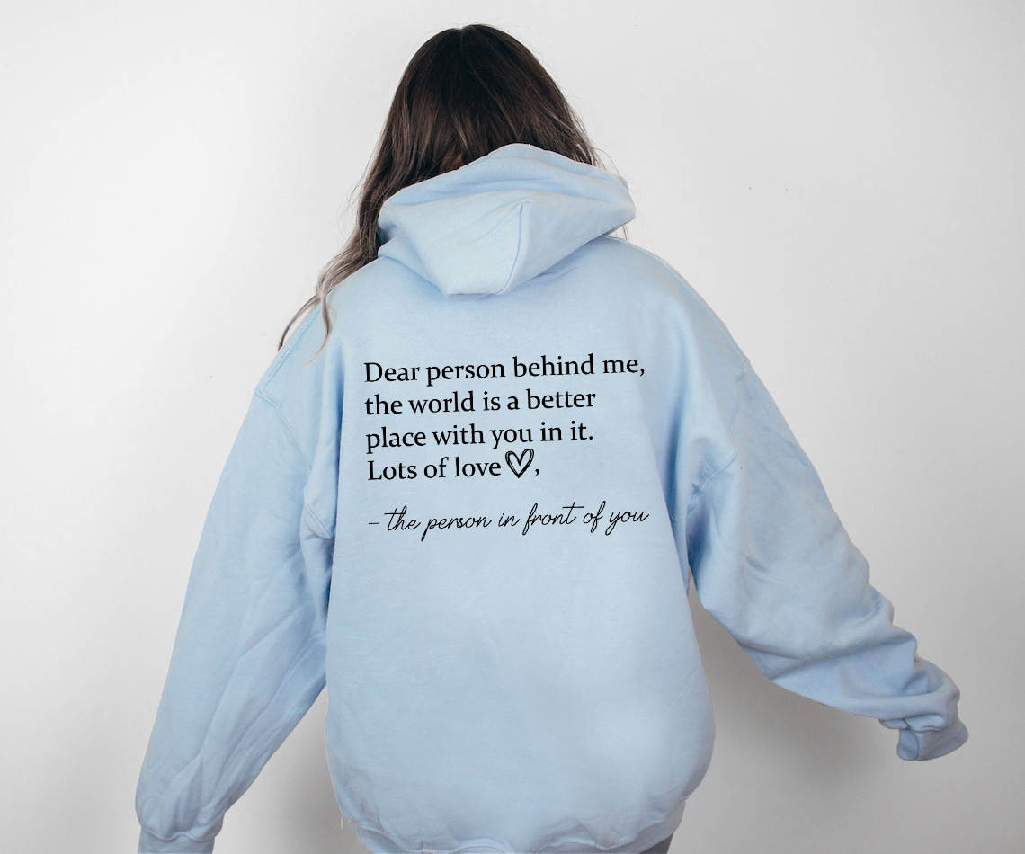 Foreign trade dear person behind me hoodie plain letter sweater Oversized Hoodie