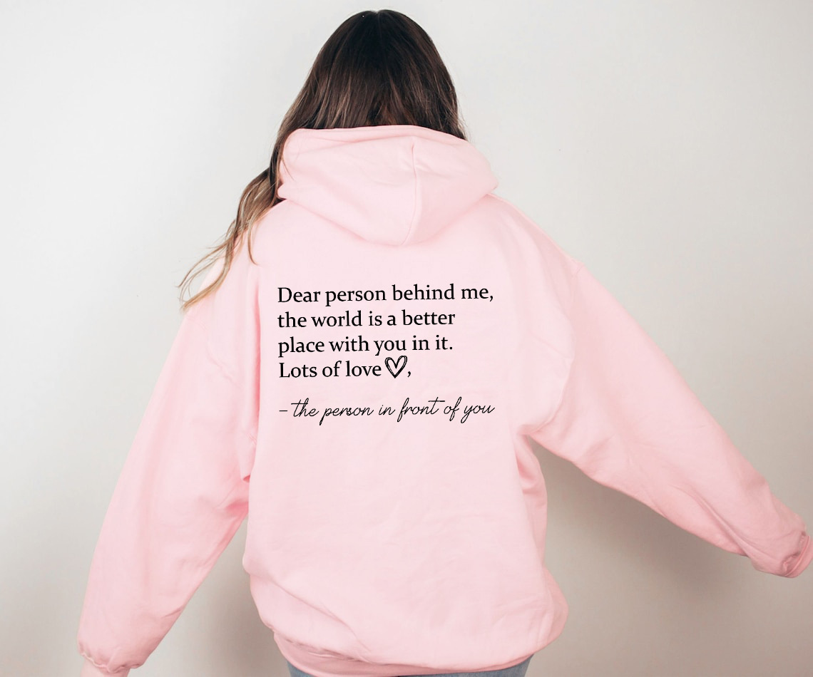 Foreign trade dear person behind me hoodie plain letter sweater Oversized Hoodie